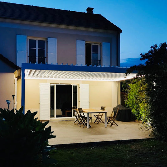 MAGNIFIQUE PERGOLA BIOCLIMATIQUE RÉTRACTABLE B600 AVEC LED - BONDOUFLE - 91