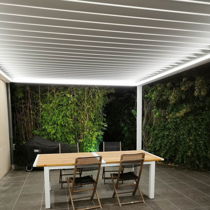 MAGNIFIQUE PERGOLA BIOCLIMATIQUE RÉTRACTABLE B600 AVEC LED - BONDOUFLE - 91