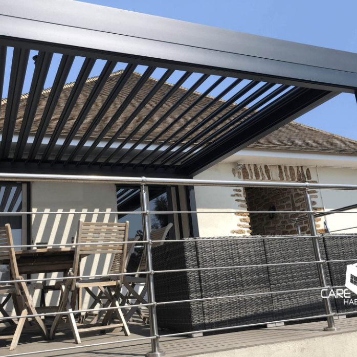 INSTALLATION PERGOLA A LAMES RETRACTABLES SAINT MAUR DES FOSSES (94)