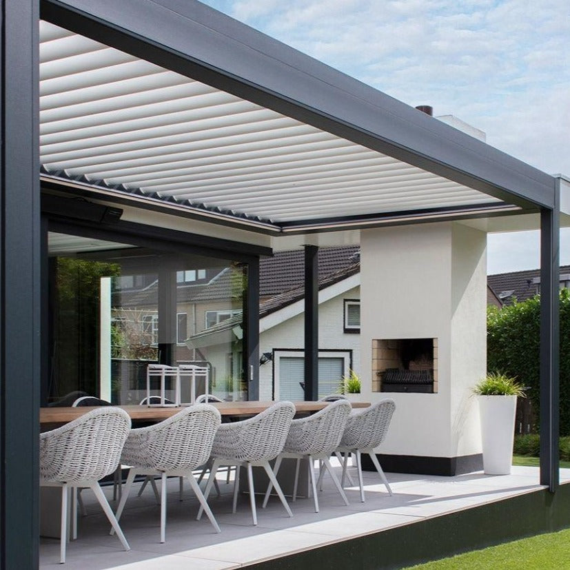 BRUSTOR B600 S Pergola Bioclimatique à Toit Rétractable – CARÉ HABITAT